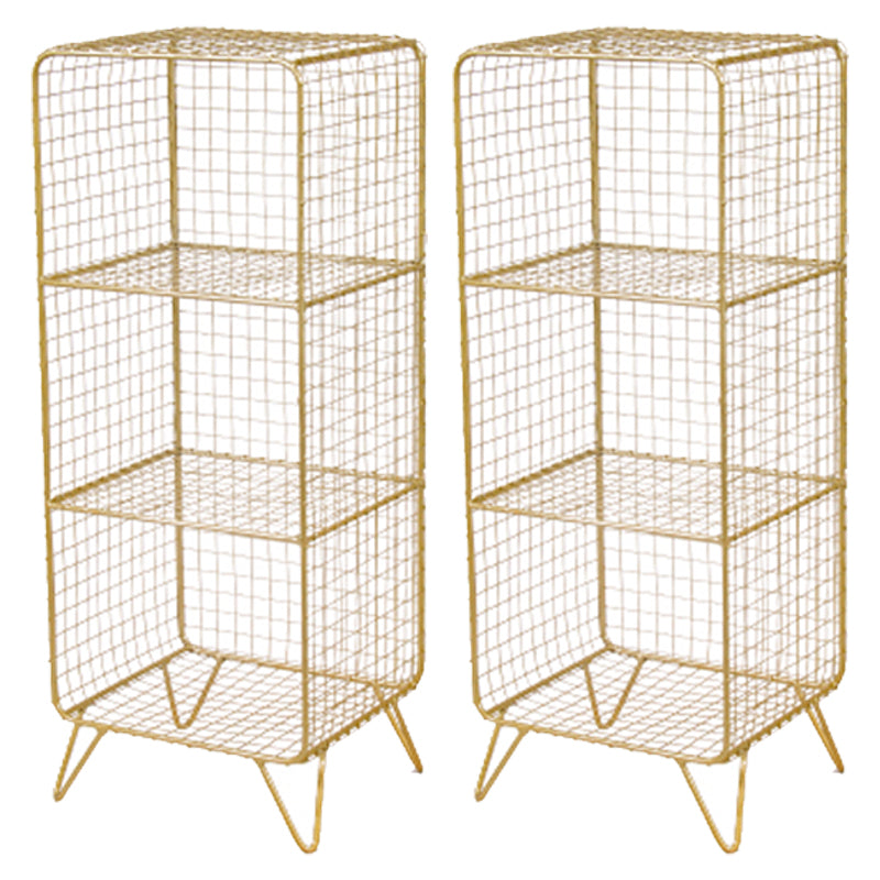 メタルベッドサイドキャビネットグラムアクセントテーブルベッドルーム用のナイトスタンド