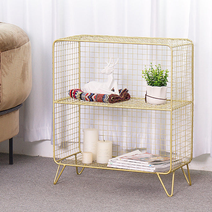 メタルベッドサイドキャビネットグラムアクセントテーブルベッドルーム用のナイトスタンド