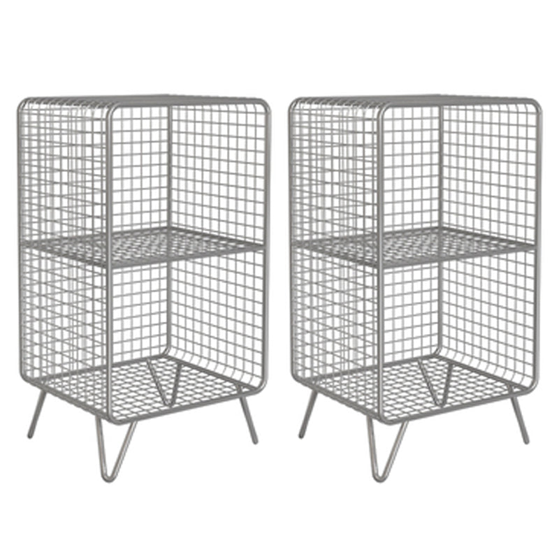 メタルベッドサイドキャビネットグラムアクセントテーブルベッドルーム用のナイトスタンド