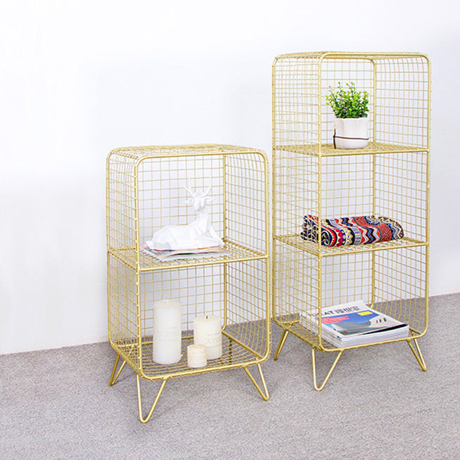 メタルベッドサイドキャビネットグラムアクセントテーブルベッドルーム用のナイトスタンド