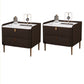 Nightand de lit de luxe léger 2 tiroirs table de nuit avec des jambes pour chambre à coucher