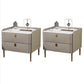 Nightand de lit de luxe léger 2 tiroirs table de nuit avec des jambes pour chambre à coucher