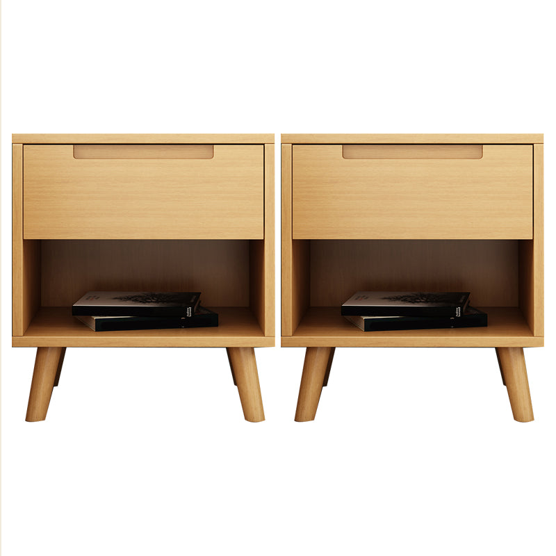 Zeitgenössische massive Holz Nachttischschubladen Betsttisch Beine enthalten