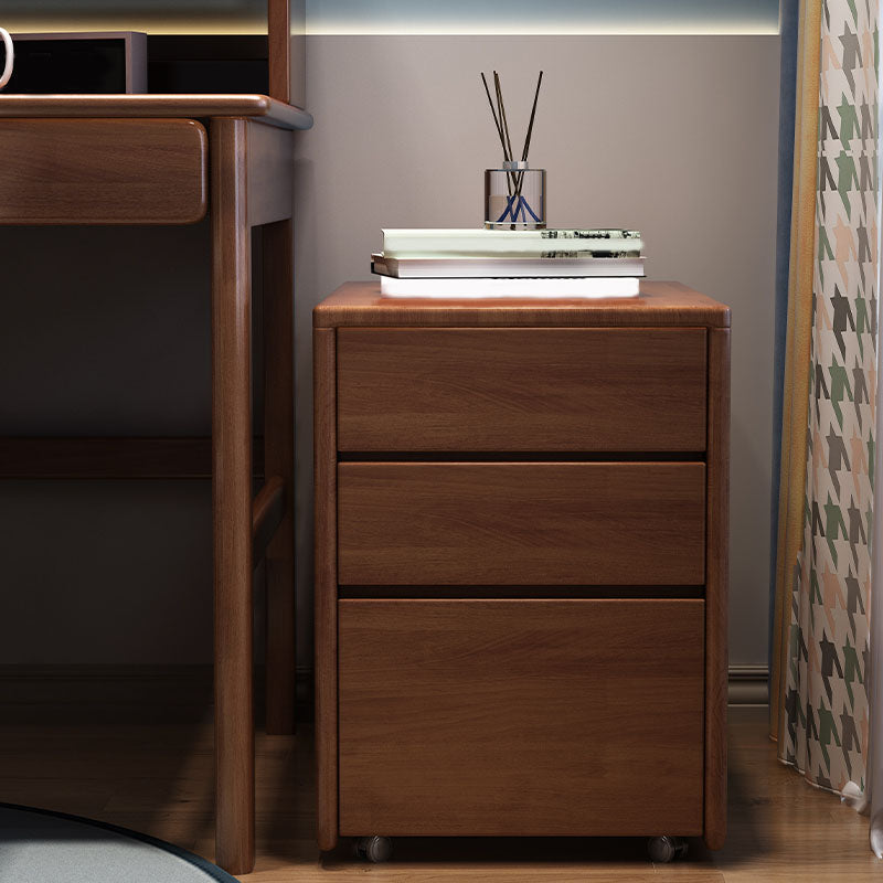 Eigentijdse rubberen hout opbergkist thuiskist met 3 laden