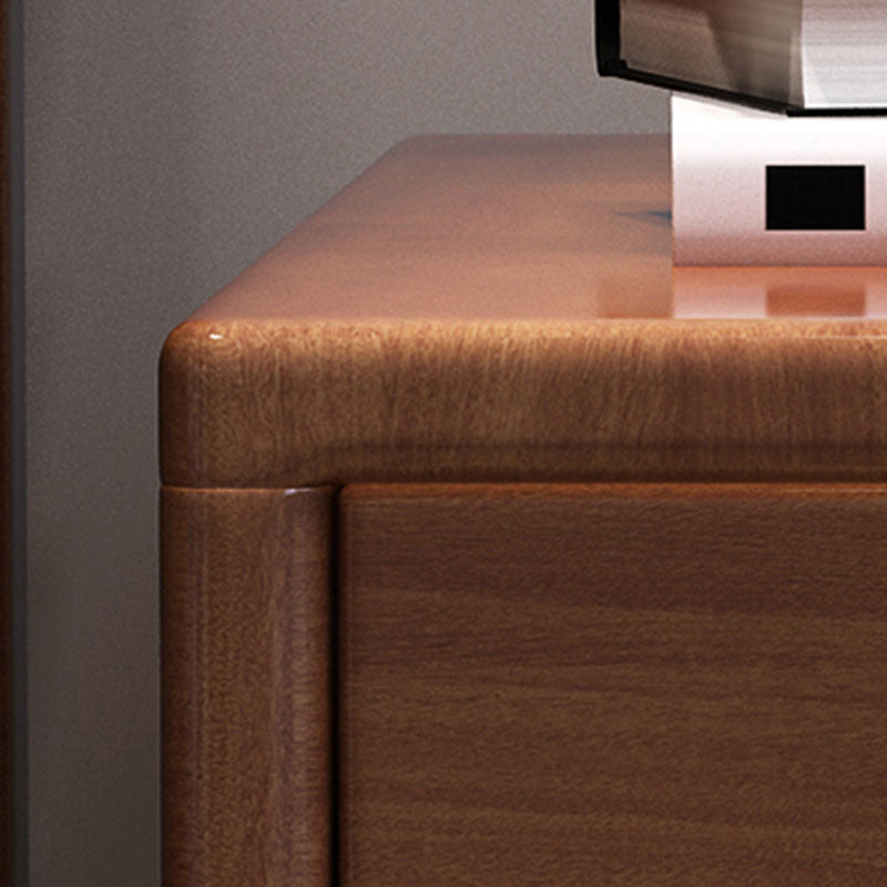 Eigentijdse rubberen hout opbergkist thuiskist met 3 laden