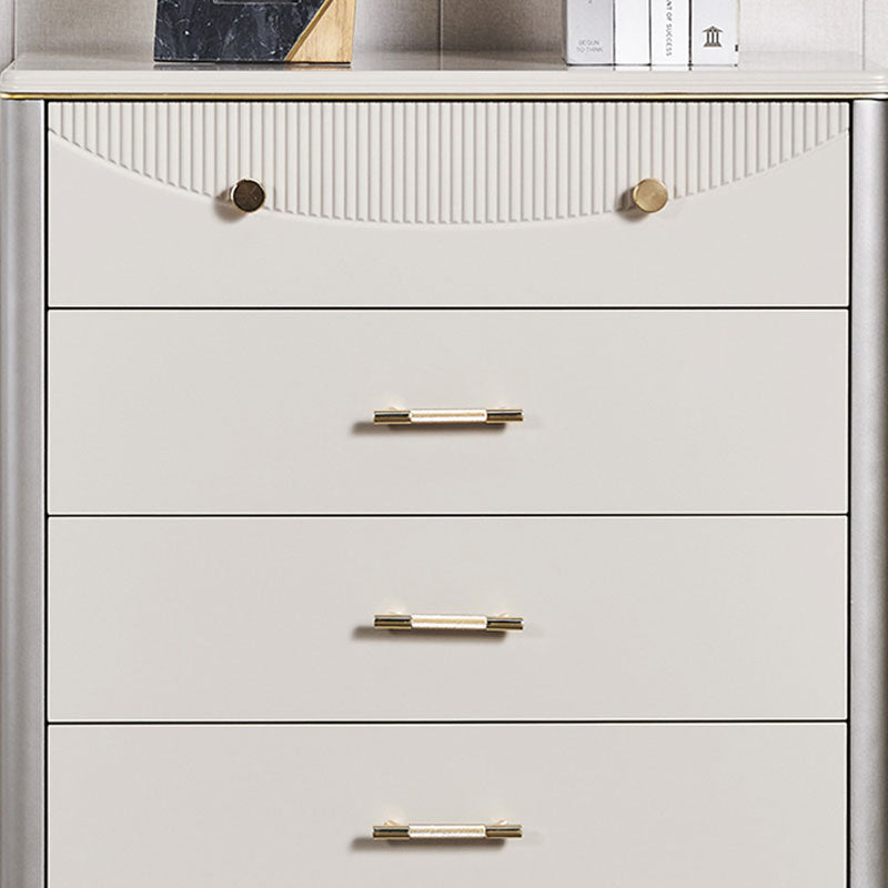 Glam houten opbergkist 16 "brede slaapkamermist in grijs met laden