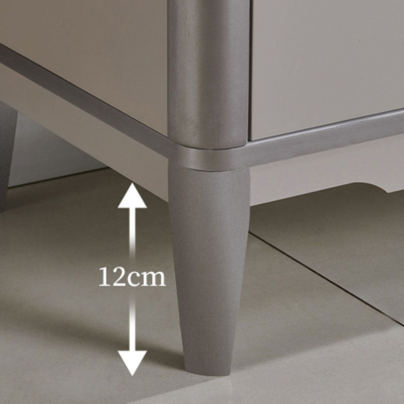 Glam houten opbergkist 16 "brede slaapkamermist in grijs met laden