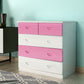 Modern Solid Wood Storage Chest Dresser Vertical Chest Without Mirror 31"L x 18"W x 32"H White Pink Clearhalo 'Bedroom Furniture' 'Dressers & Chests' 'dressers_chests' 'furn' 'furn_dressers_chests' 'Furniture' 5814965