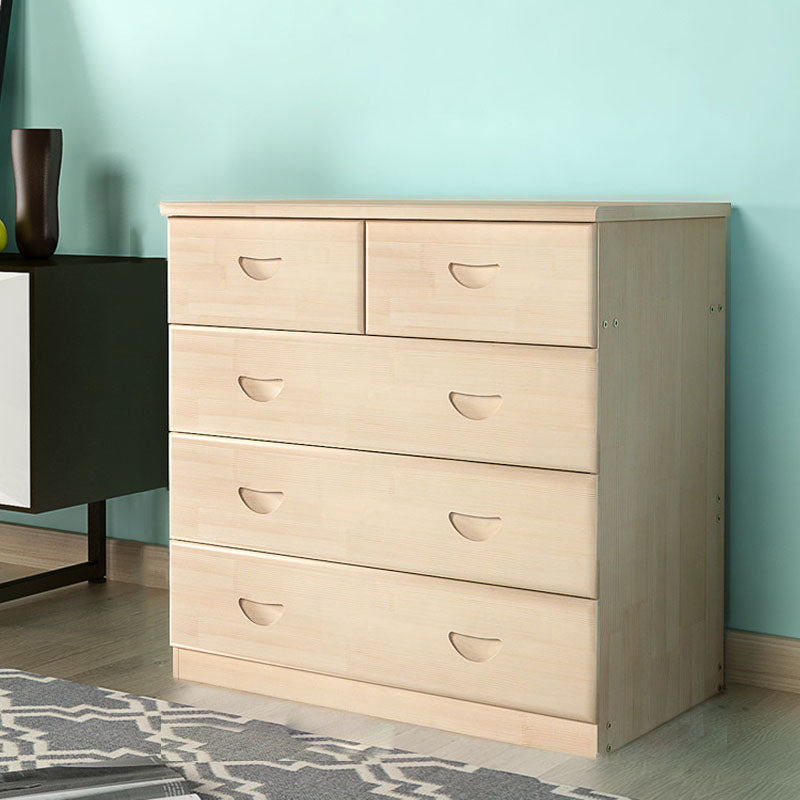 Modern Solid Wood Storage Chest Dresser Vertical Chest Without Mirror 31"L x 18"W x 32"H Wood Clearhalo 'Bedroom Furniture' 'Dressers & Chests' 'dressers_chests' 'furn' 'furn_dressers_chests' 'Furniture' 5814967