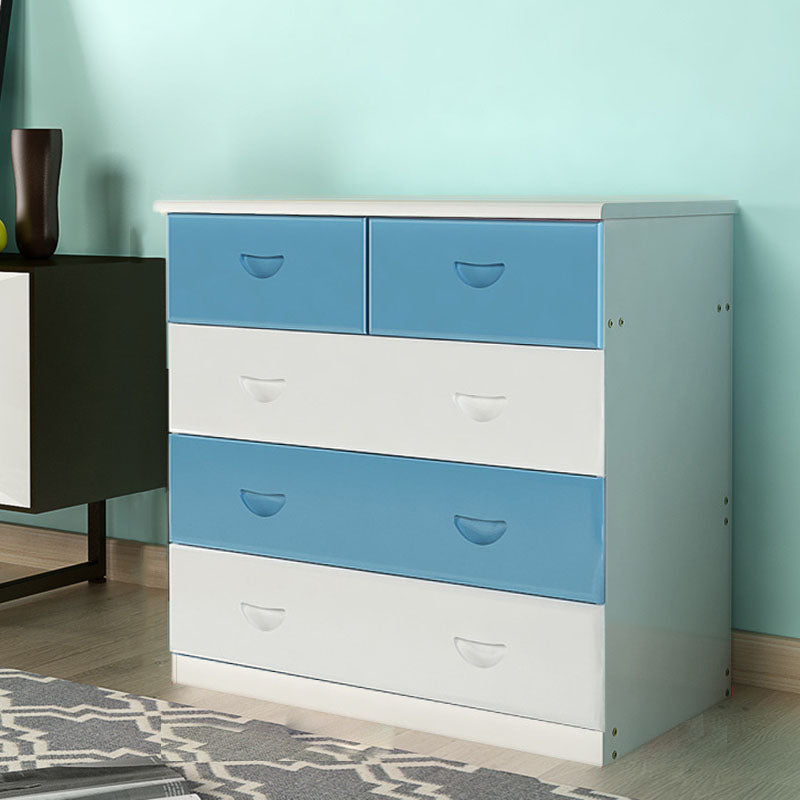 Modern Solid Wood Storage Chest Dresser Vertical Chest Without Mirror 31"L x 18"W x 32"H Blue-White Clearhalo 'Bedroom Furniture' 'Dressers & Chests' 'dressers_chests' 'furn' 'furn_dressers_chests' 'Furniture' 5814973