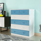 Modern Solid Wood Storage Chest Dresser Vertical Chest Without Mirror 31"L x 18"W x 39"H Blue-White Clearhalo 'Bedroom Furniture' 'Dressers & Chests' 'dressers_chests' 'furn' 'furn_dressers_chests' 'Furniture' 5814980