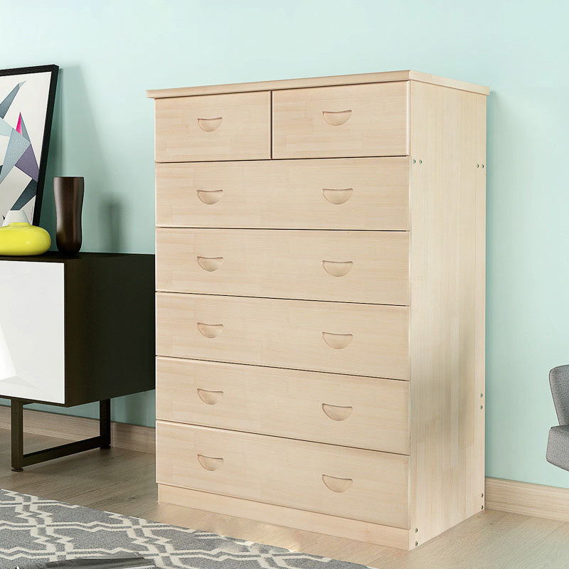 Modern Solid Wood Storage Chest Dresser Vertical Chest Without Mirror 31"L x 18"W x 46"H Wood Clearhalo 'Bedroom Furniture' 'Dressers & Chests' 'dressers_chests' 'furn' 'furn_dressers_chests' 'Furniture' 5814985