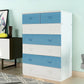 Modern Solid Wood Storage Chest Dresser Vertical Chest Without Mirror 31"L x 18"W x 46"H Blue-White Clearhalo 'Bedroom Furniture' 'Dressers & Chests' 'dressers_chests' 'furn' 'furn_dressers_chests' 'Furniture' 5814987