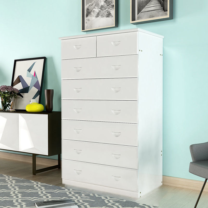 Modern Solid Wood Storage Chest Dresser Vertical Chest Without Mirror 30.7"L x 17.7"W x 53.5"H White Clearhalo 'Bedroom Furniture' 'Dressers & Chests' 'dressers_chests' 'furn' 'furn_dressers_chests' 'Furniture' 5814989