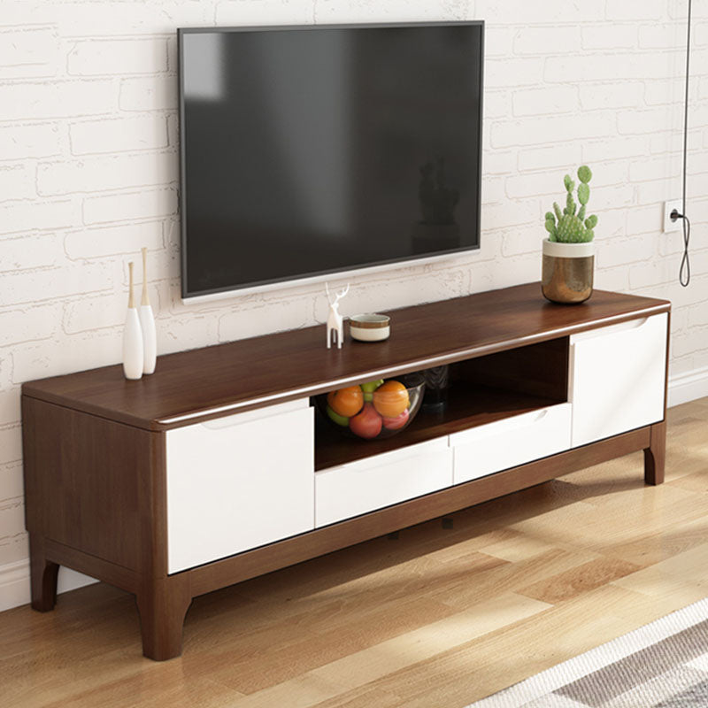 Consola de TV de estante abierta escandinava de TV 2-Cabinet Stand with Soft Close Crawers