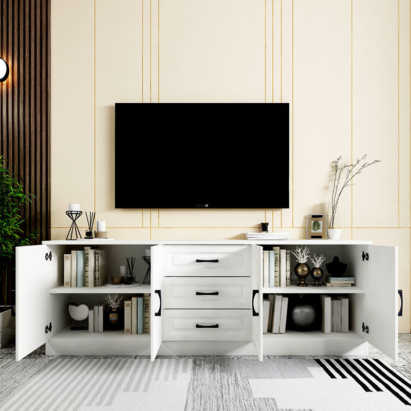 Scandinavisch witte tv-console woonkamer tv-meubel met lades en kasten