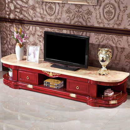 European TV Cabinet Living Room Bedroom Floor Classic TV Console with Cabinet Red Clearhalo 'furn' 'furn_tv_stands_entertainment_centers' 'Furniture' 'Living Room Furniture' 'TV Stands & Entertainment Centers' 'TV Stands & Media Storage Furniture' 'tv_stands_entertainment_centers' 5815155