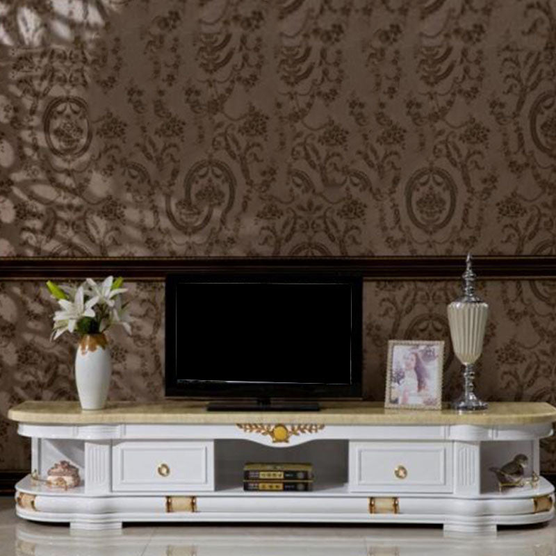 European TV Cabinet Living Room Bedroom Floor Classic TV Console with Cabinet White Clearhalo 'furn' 'furn_tv_stands_entertainment_centers' 'Furniture' 'Living Room Furniture' 'TV Stands & Entertainment Centers' 'TV Stands & Media Storage Furniture' 'tv_stands_entertainment_centers' 5815158