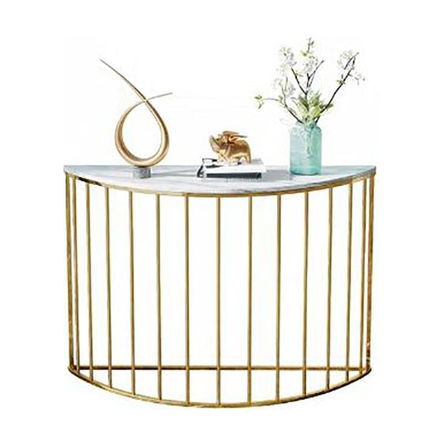 Tavolo di accento della console in marmo contemporaneo tavolo da ginnastica mezza luna per sala