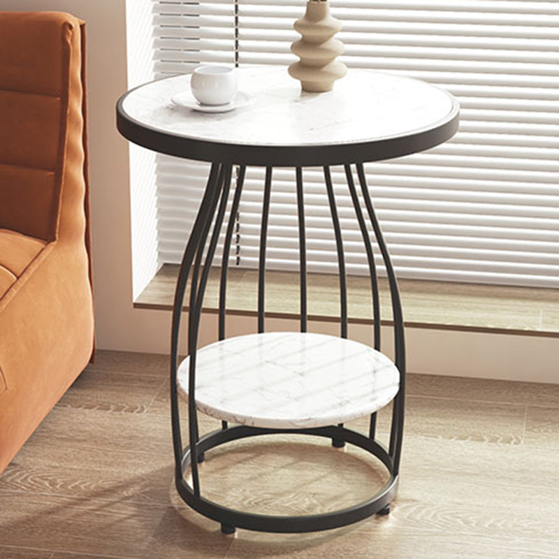 Table d'appoint à cadre moderne table de canapé rond avec rangement