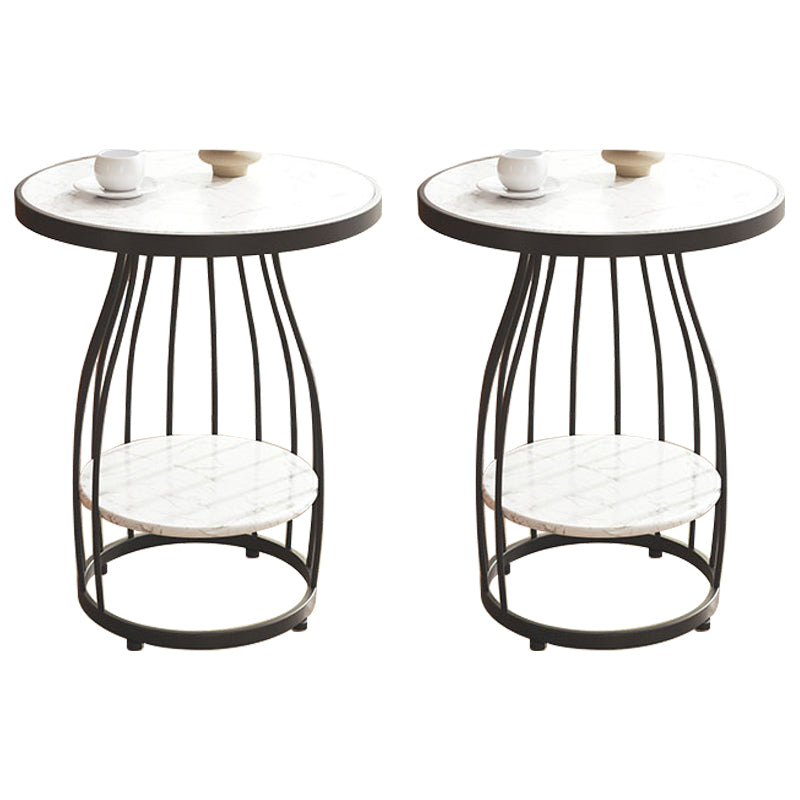 Table d'appoint à cadre moderne table de canapé rond avec rangement