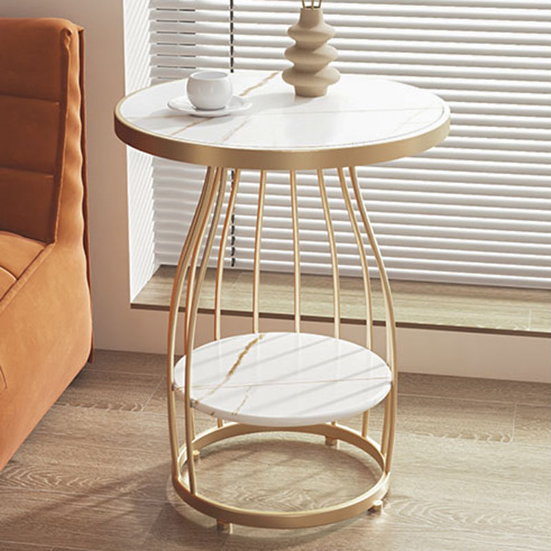 Table d'appoint à cadre moderne table de canapé rond avec rangement