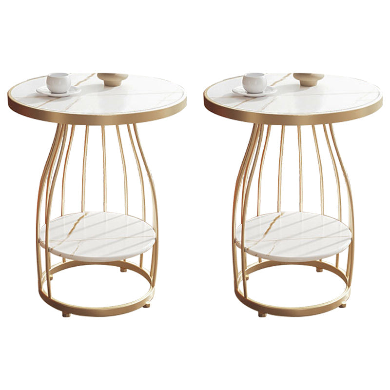 Table d'appoint à cadre moderne table de canapé rond avec rangement