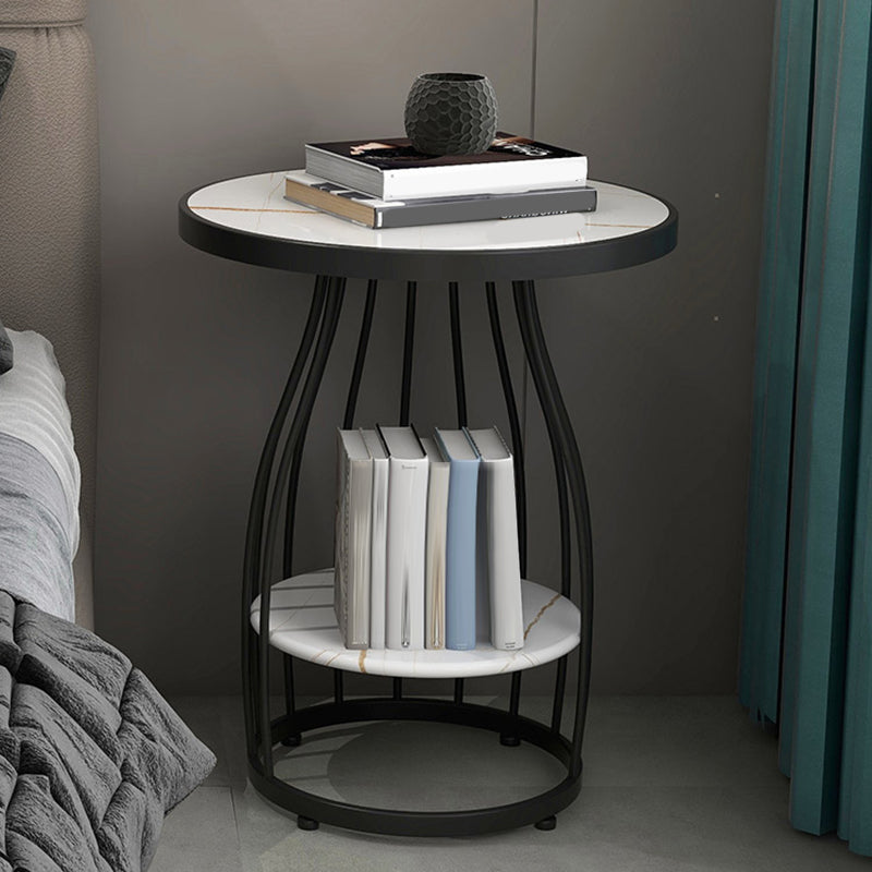 Table d'appoint à cadre moderne table de canapé rond avec rangement