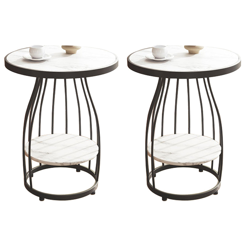 Table d'appoint à cadre moderne table de canapé rond avec rangement