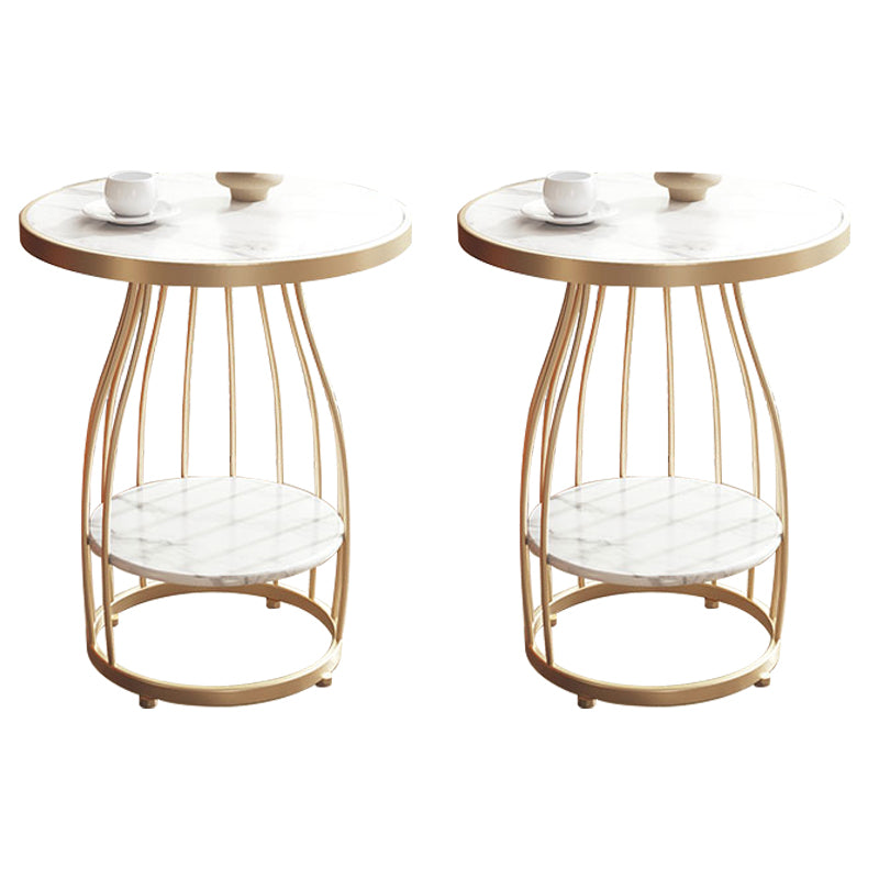 Table d'appoint à cadre moderne table de canapé rond avec rangement