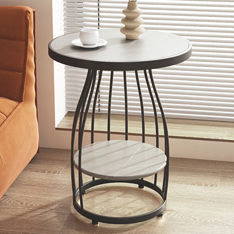 Table d'appoint à cadre moderne table de canapé rond avec rangement