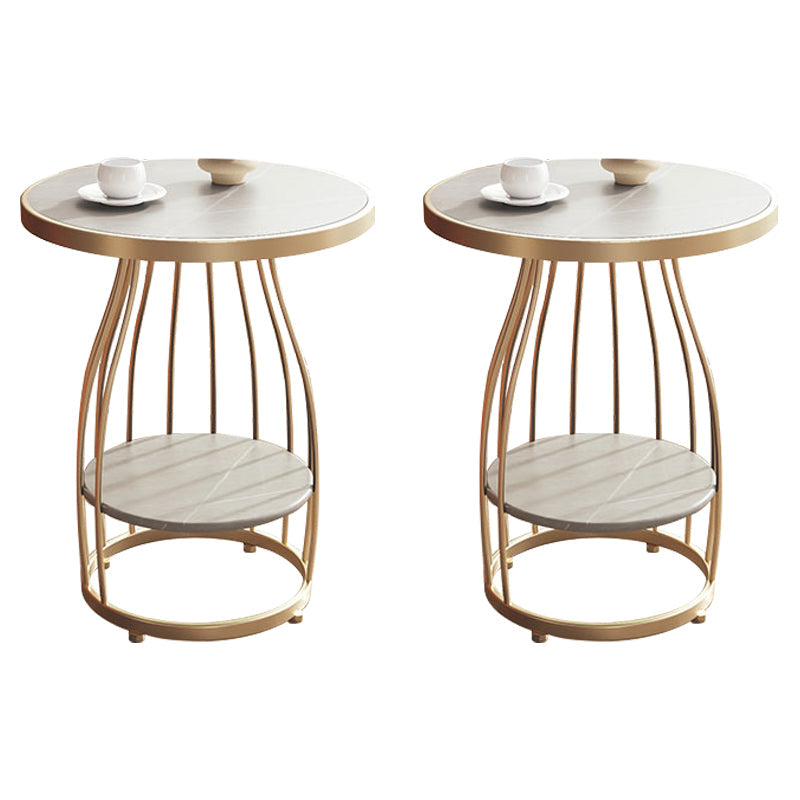 Table d'appoint à cadre moderne table de canapé rond avec rangement