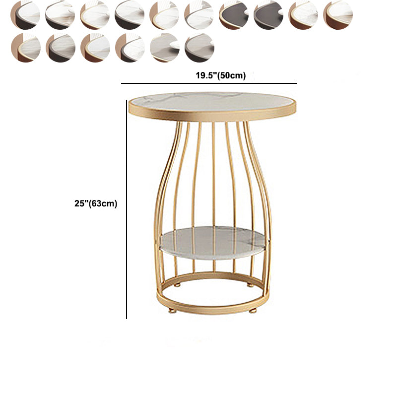 Table d'appoint à cadre moderne table de canapé rond avec rangement