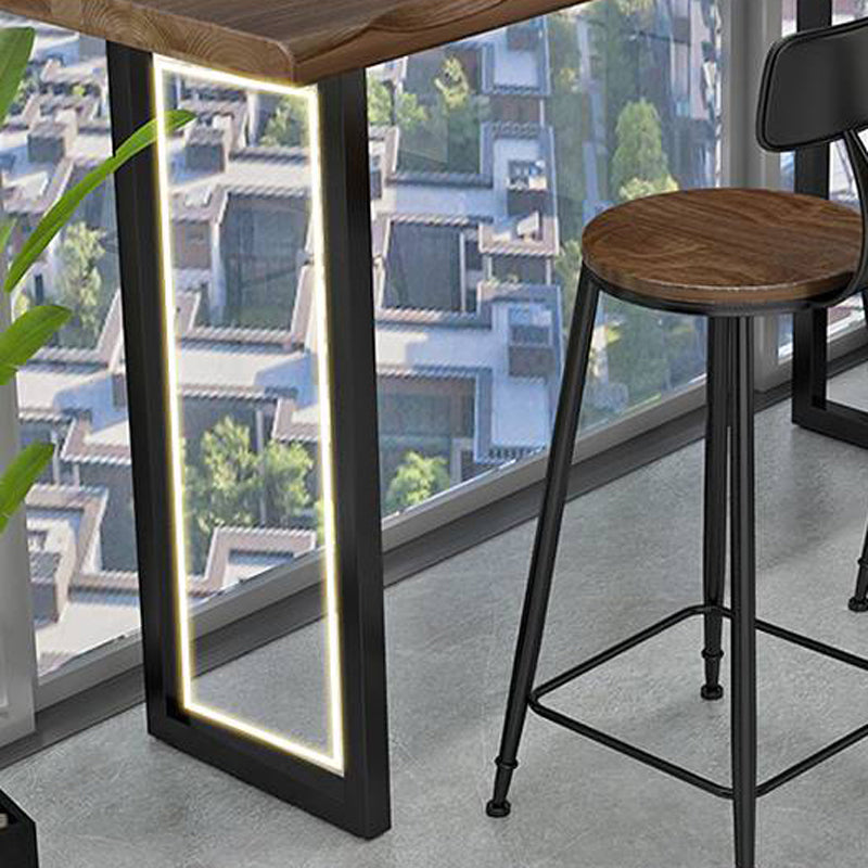 Set tavolo da bar moderno da 1/3 pezzi Tavolo da bancone rettangolare in legno di pino con sgabelli per balcone