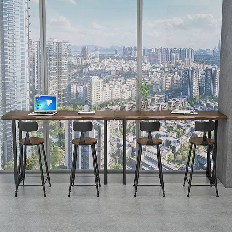 Set tavolo da bar moderno da 1/3 pezzi Tavolo da bancone rettangolare in legno di pino con sgabelli per balcone