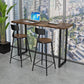 Set tavolo da bar moderno da 1/3 pezzi Tavolo da bancone rettangolare in legno di pino con sgabelli per balcone