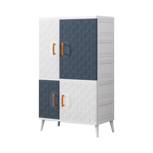 Plastic Matte Finish Storage Cabinet Contemporary Hinged Door Cabinet for Bedroom
