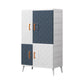 Plastic Matte Finish Storage Cabinet Contemporary Hinged Door Cabinet for Bedroom