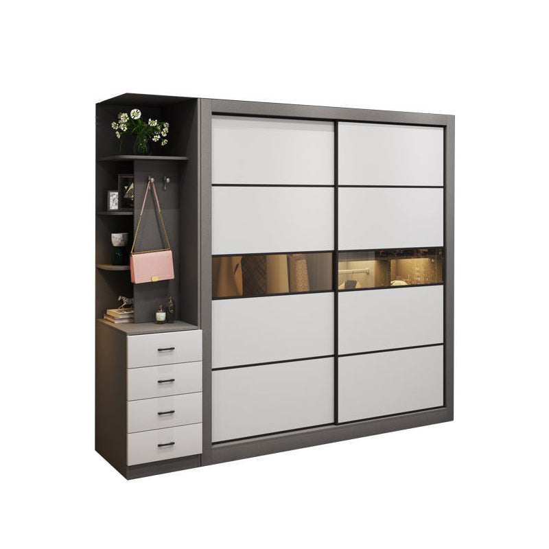 Grey and White Wardrobe Cabinet Contemporary Wardrobe Armoire