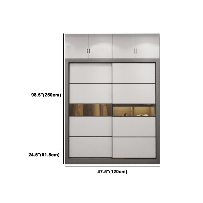 Grey and White Wardrobe Cabinet Contemporary Wardrobe Armoire