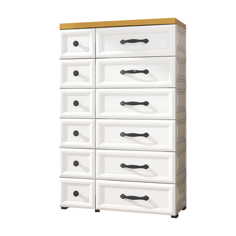 Modern Style Non-Hanging Armoire Plastic Wardrobe Closet with Drawers