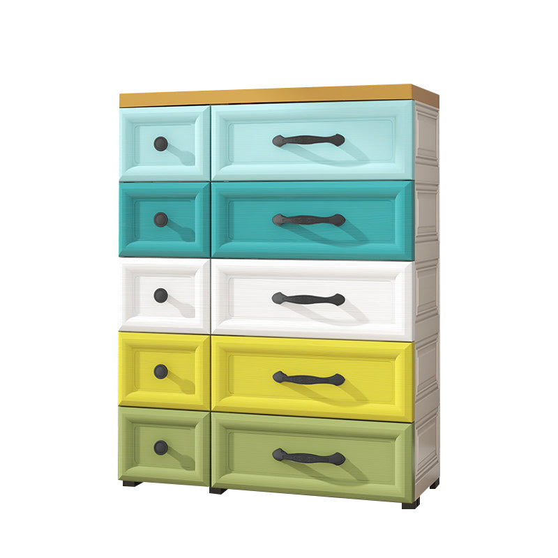 Modern Style Non-Hanging Armoire Plastic Wardrobe Closet with Drawers