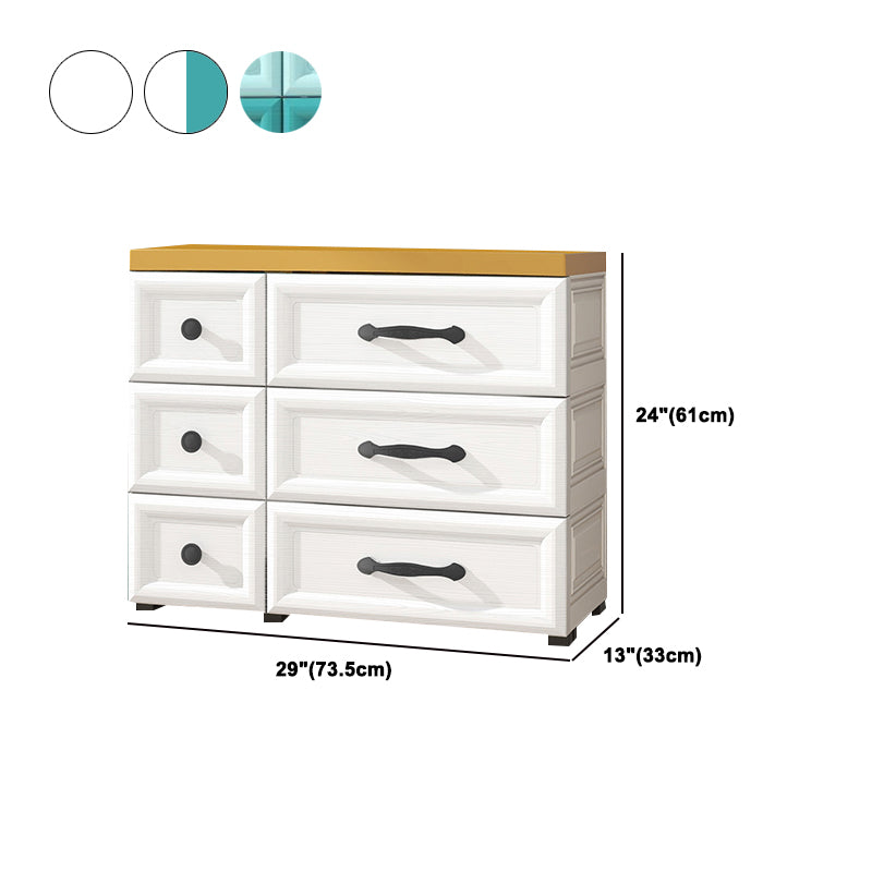 Modern Style Non-Hanging Armoire Plastic Wardrobe Closet with Drawers