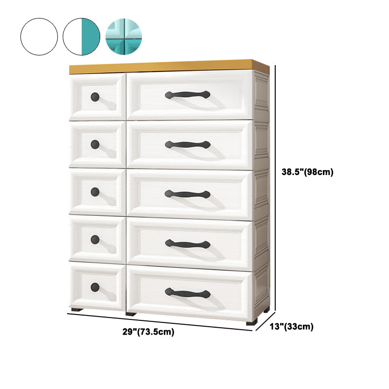 Modern Style Non-Hanging Armoire Plastic Wardrobe Closet with Drawers