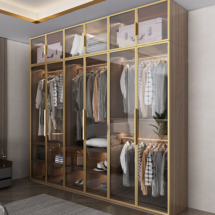Contemporary Style Wardrobe Natural Colour Wooden Wardrobe Closet