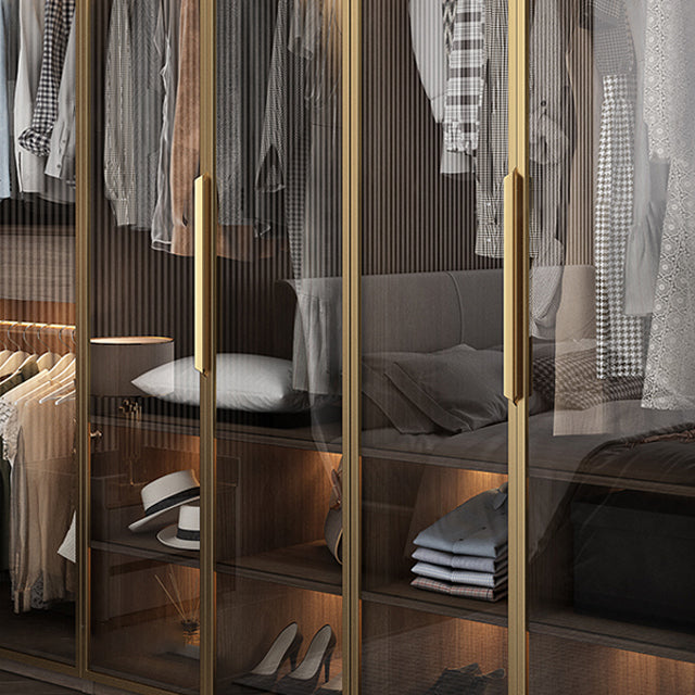 Contemporary Style Wardrobe Natural Colour Wooden Wardrobe Closet