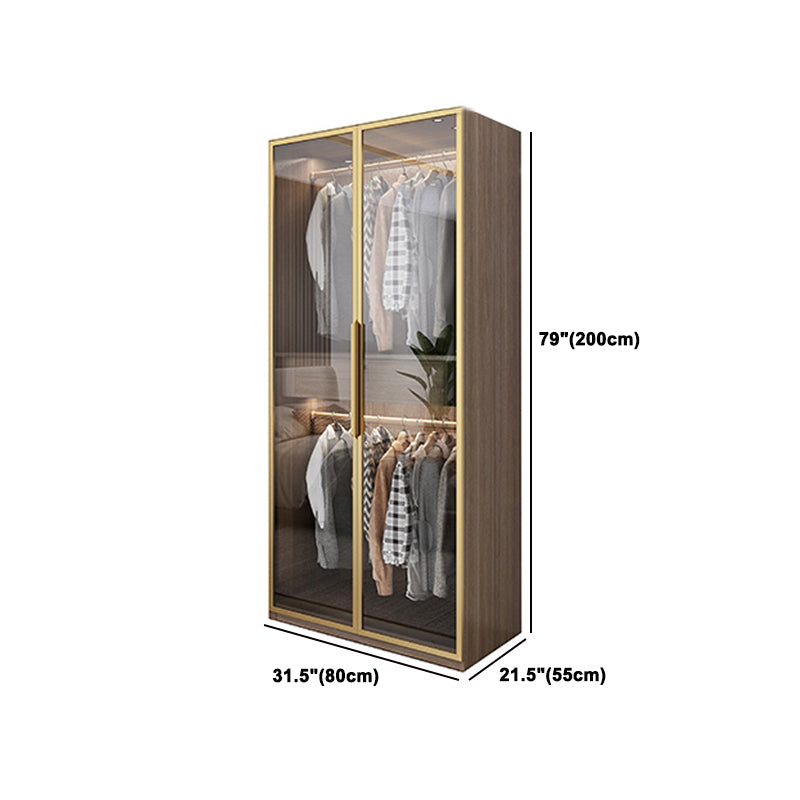 Contemporary Style Wardrobe Natural Colour Wooden Wardrobe Closet