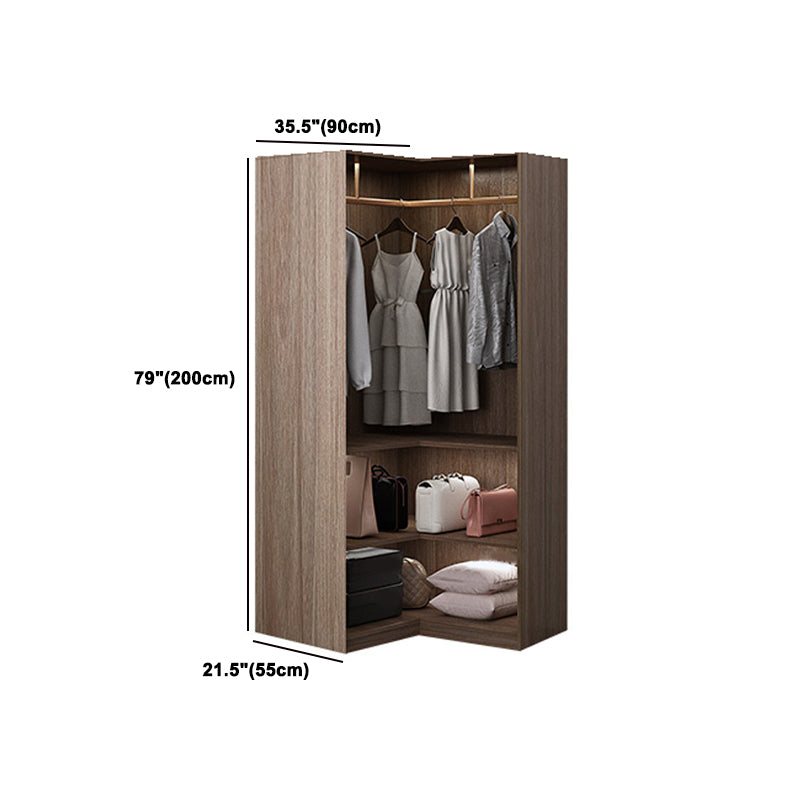 Contemporary Style Wardrobe Natural Colour Wooden Wardrobe Closet