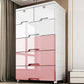 Plastic Storage Cabinet Modern Non-Hanging Wardrobe Armoire for Home