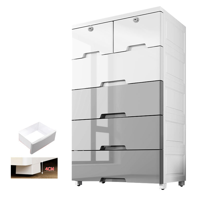 Plastic Storage Cabinet Modern Non-Hanging Wardrobe Armoire for Home